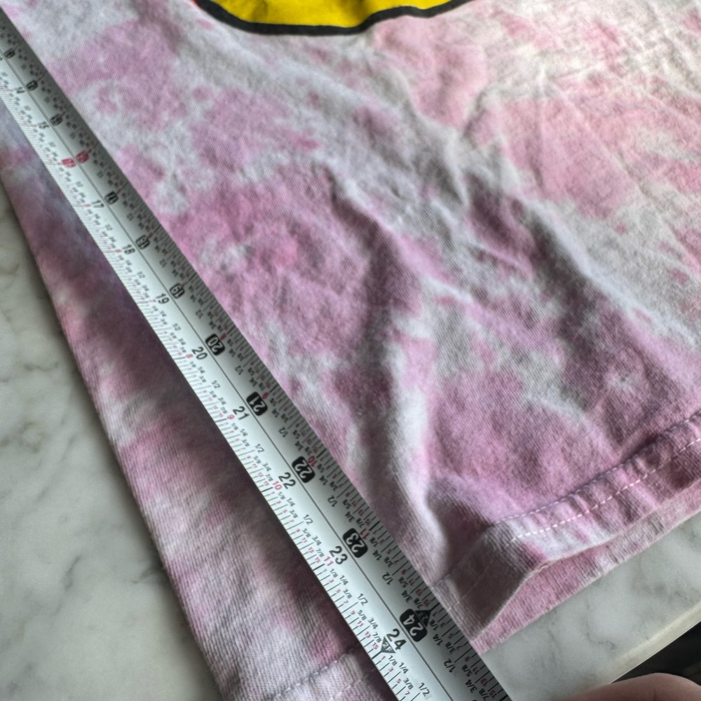 NIRVANA adults pink tie-dye graphic t-shirt with smiley face logo, unisex small - Picture 11 of 11